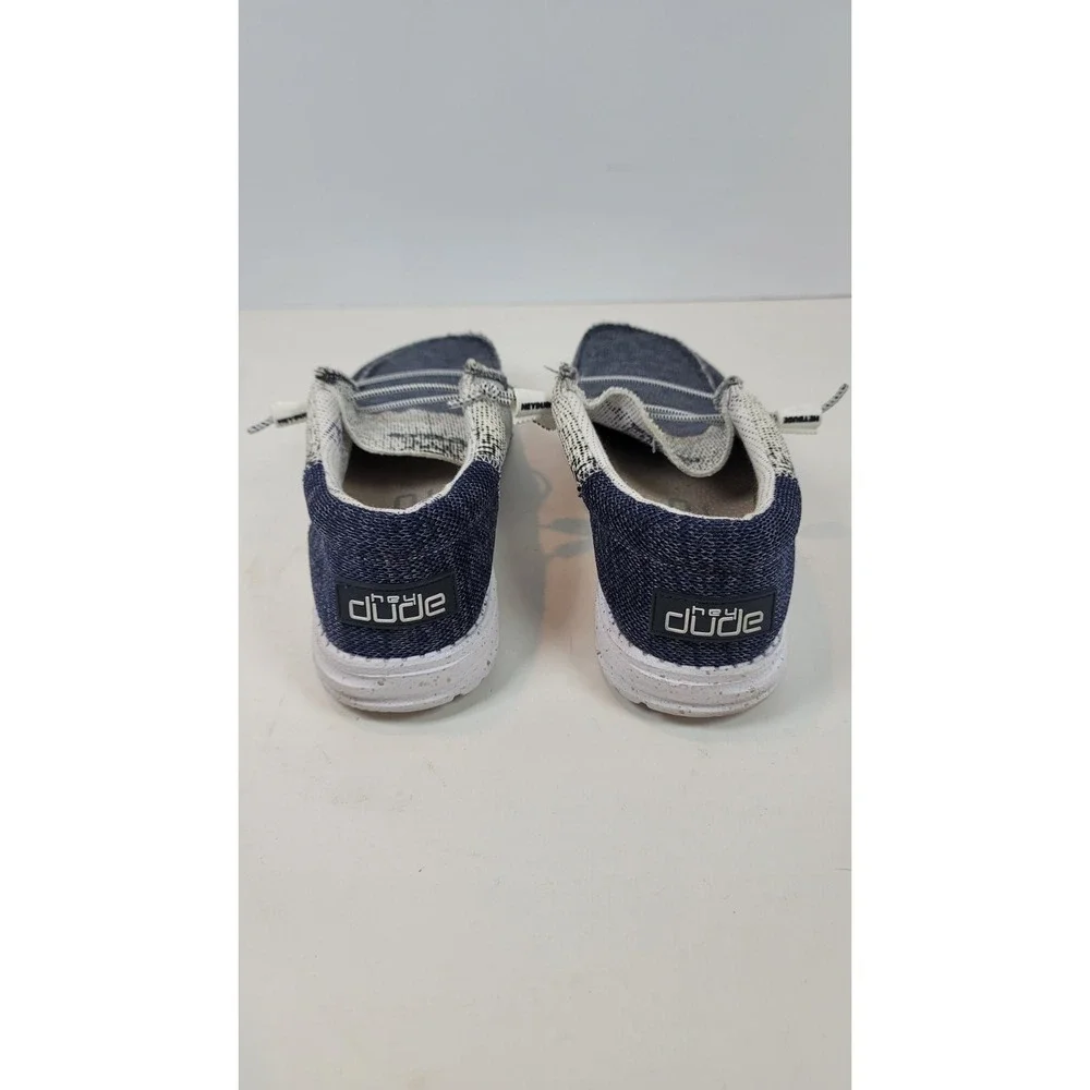 Hey Dude Men's Wally Sox Tri Slip On Shoes Navy White Size 8